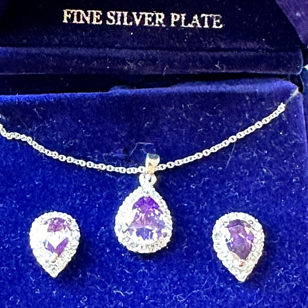 Amethyst Set: Necklace and Earrings